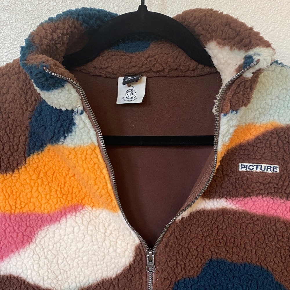 Colorful and Warm Fleece Jacket by Picture. Size XS.
